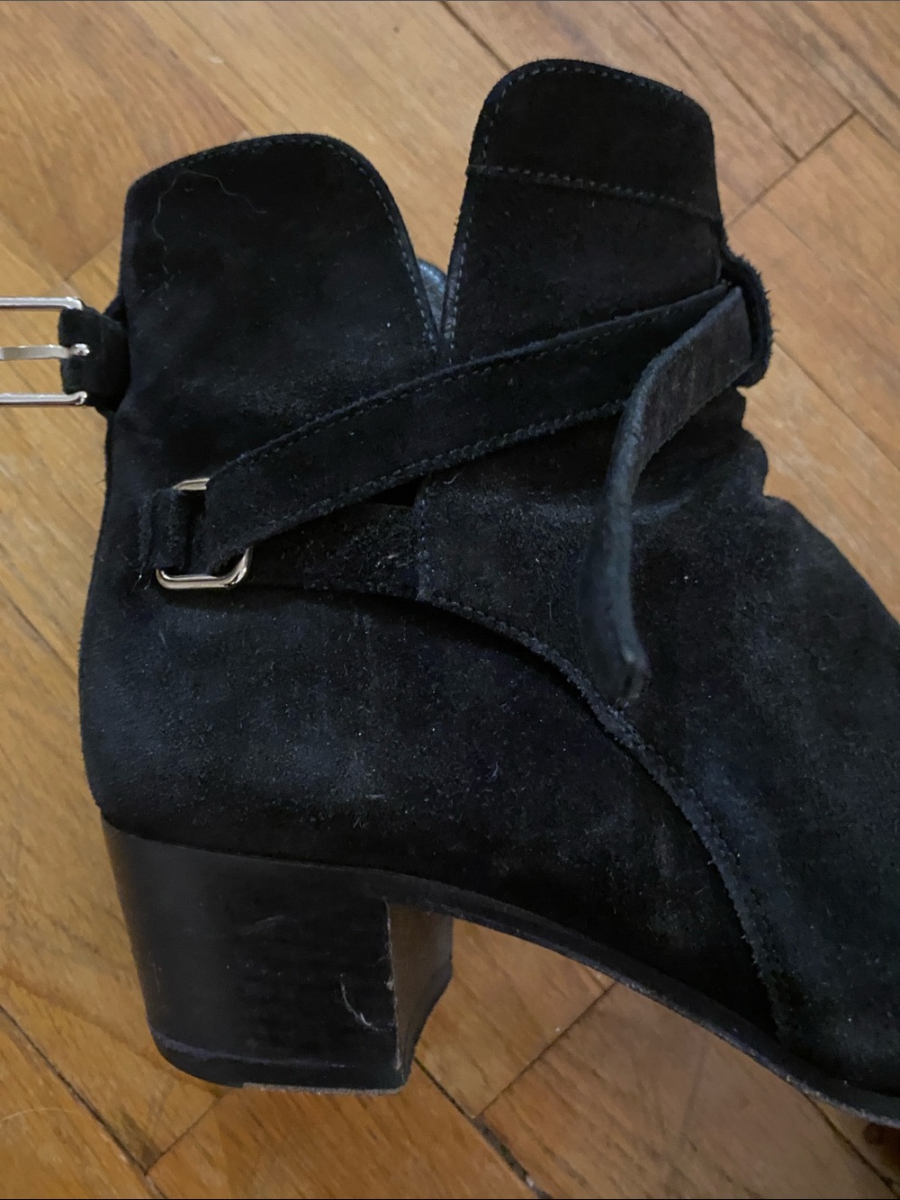 Saint Laurent Black Suede Ankle Boots - Picture 2 of 7